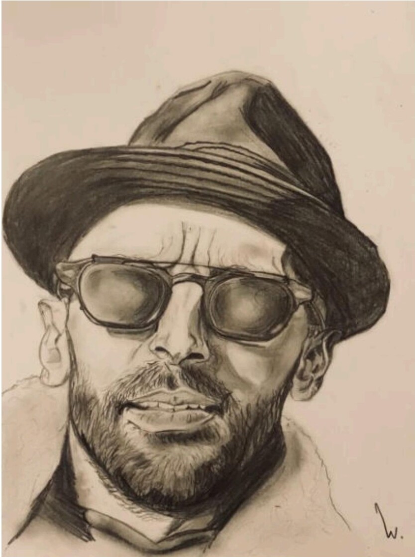 JR — Graphite pencil on paper