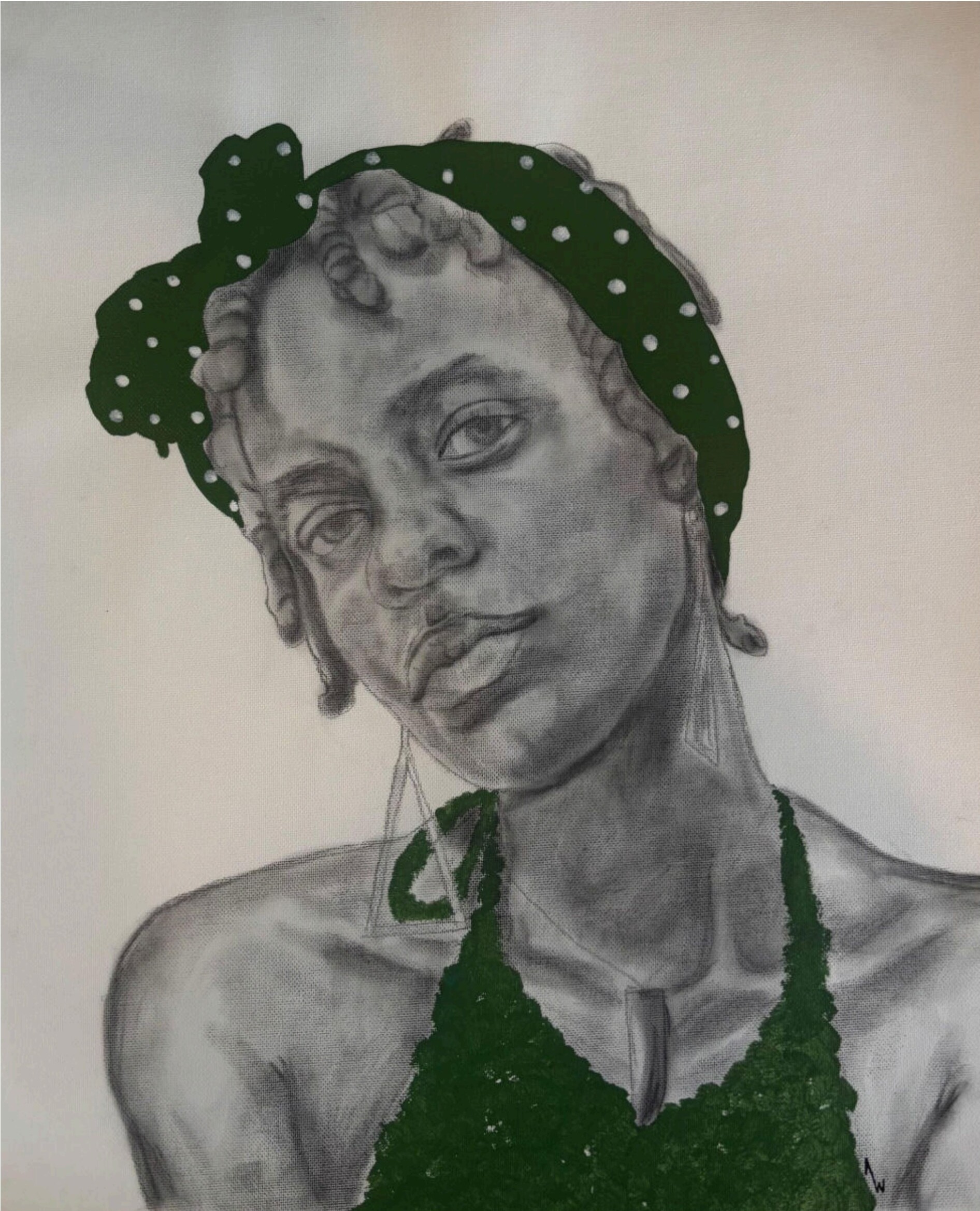 Headwrap, No. VIII — Acrylic & graphite on canvas pad