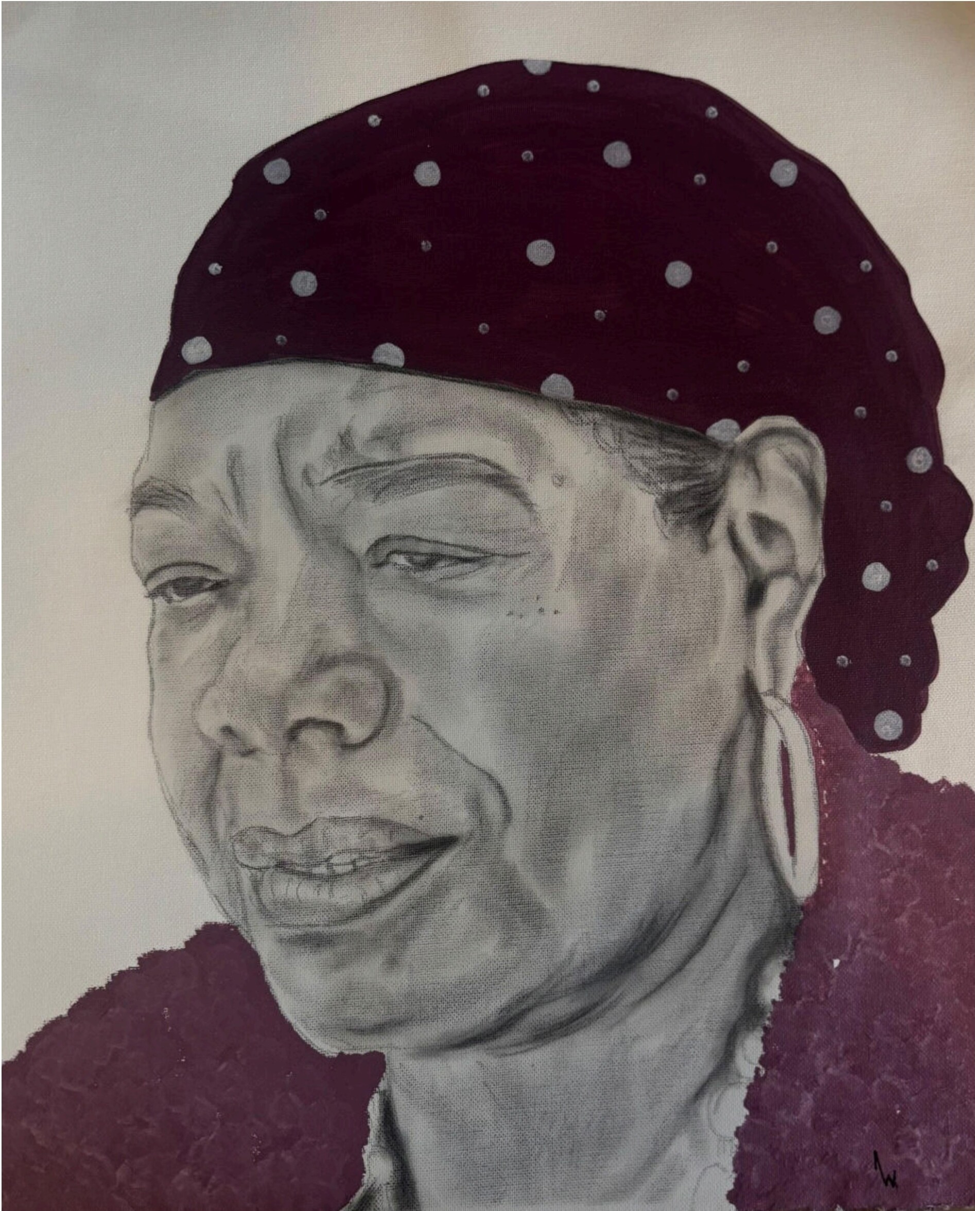 Headwrap, No. IX — Acrylic & graphite on canvas pad