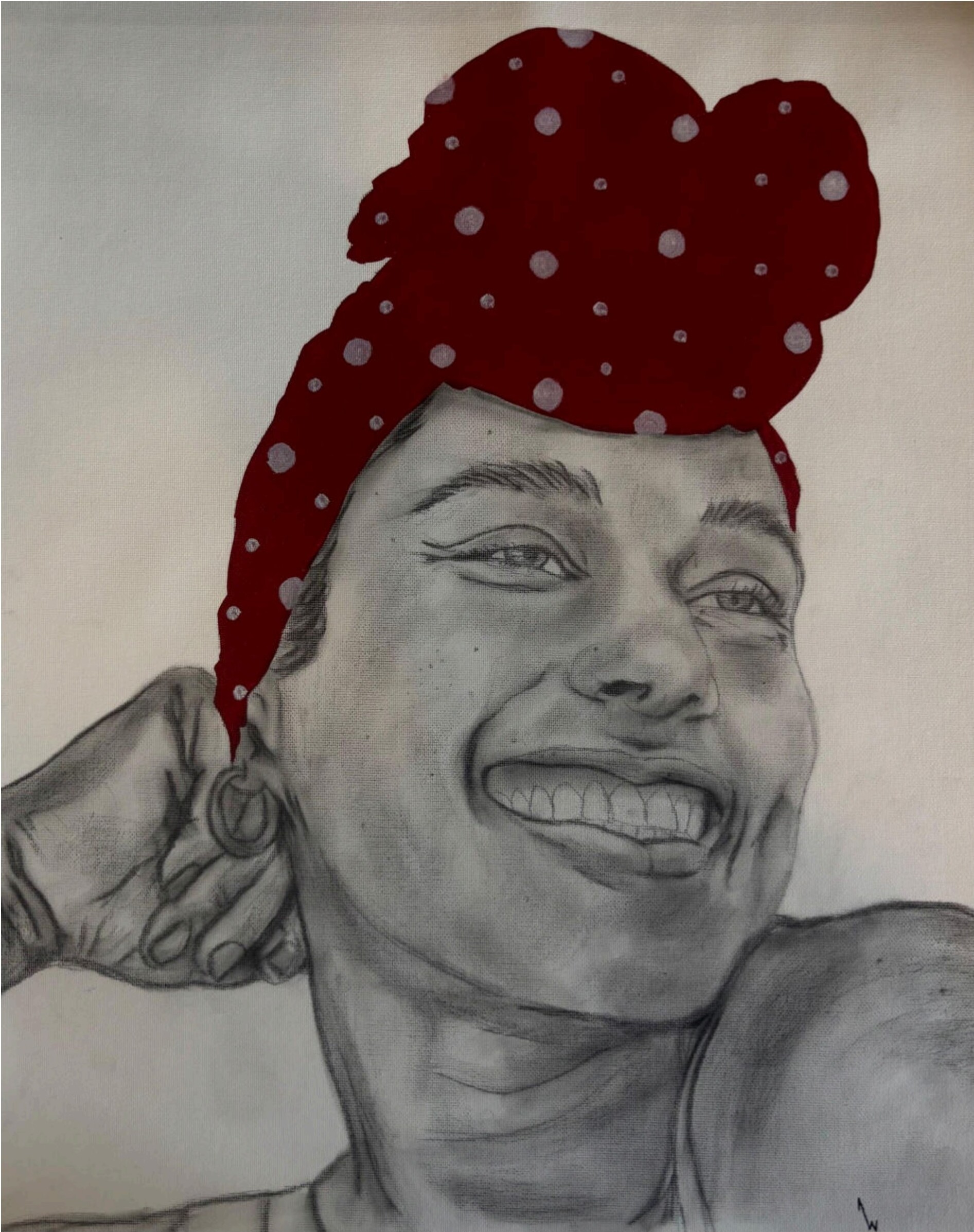 Headwrap, No. X — Acrylic & graphite on canvas pad